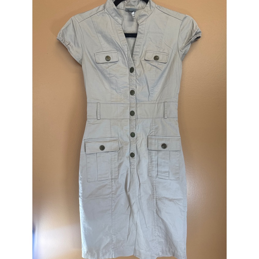 HM Kids‎ Khaki Utility Cargo Romper Button Down Short Sleeve Size 4
